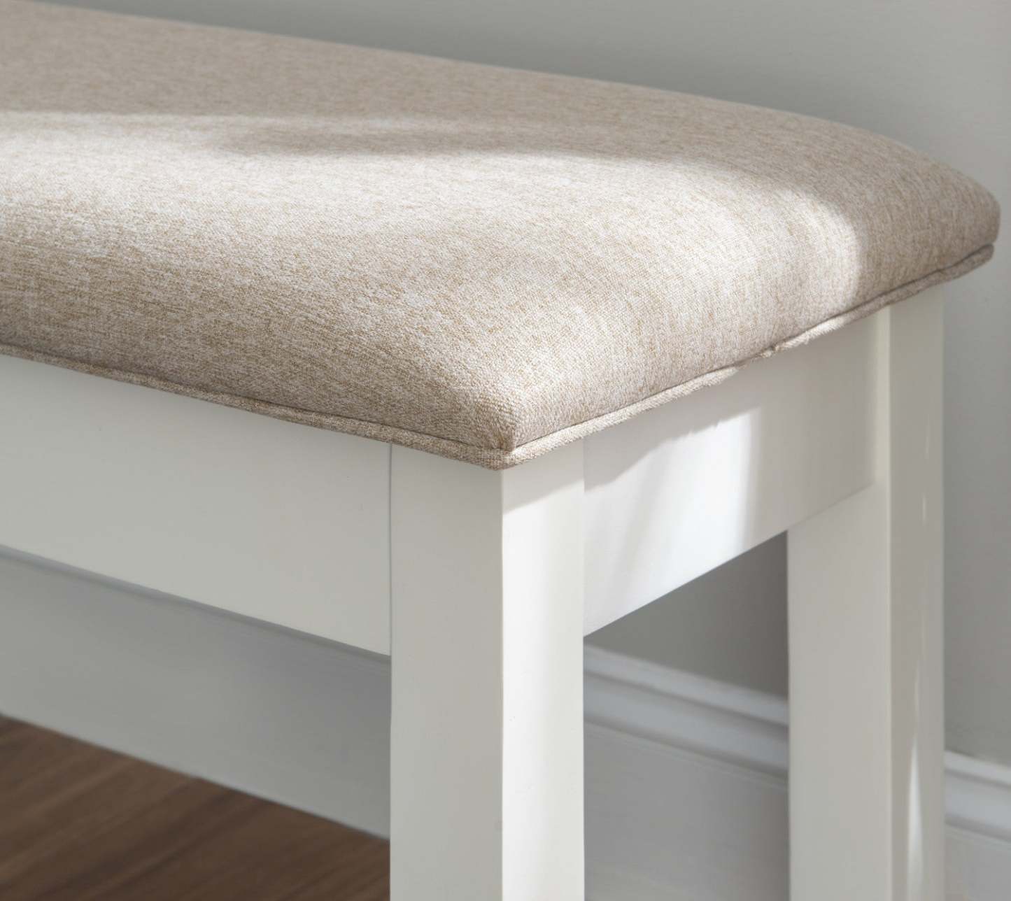 Banc de salle à manger Jane en tissu avec rangement - brun