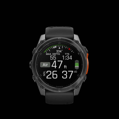 Garmin Fēnix 8 Amoled Smartwatch 51mm - Gps, Boussole, Gyroscope Et Altimètre Barométrique Gris Ardoise | Montre Connectée Garmin Fēnix 8 Amoled 51mm - Gps, Boussole, Gyroscope Et Altimètre Barométrique