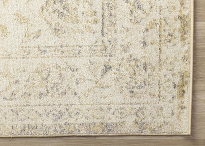 Carpette discrète, traditionnelle et élégante Ellis beige et crème - 5 pi 3 po x 7 pi 7 po