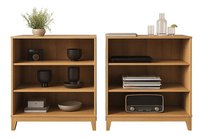 Bibliothèque à 2 tablettes réglables Modulr - Chêne naturel | Modulr Bibliothèque A 2 Tablettes Réglables – Chêne Naturel