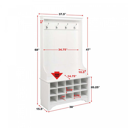 Arbre d'entrée avec rangement pour chaussures - Blanc|Portemanteau avec rangement pour chaussures - blanc