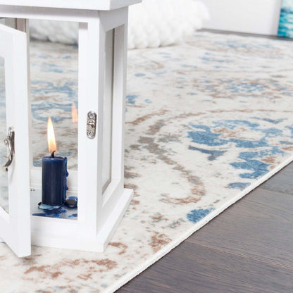 Tapis Shi Flora Bleu 3x5|Carpette Shi Flora bleue 3 x 5|D80G7IJB