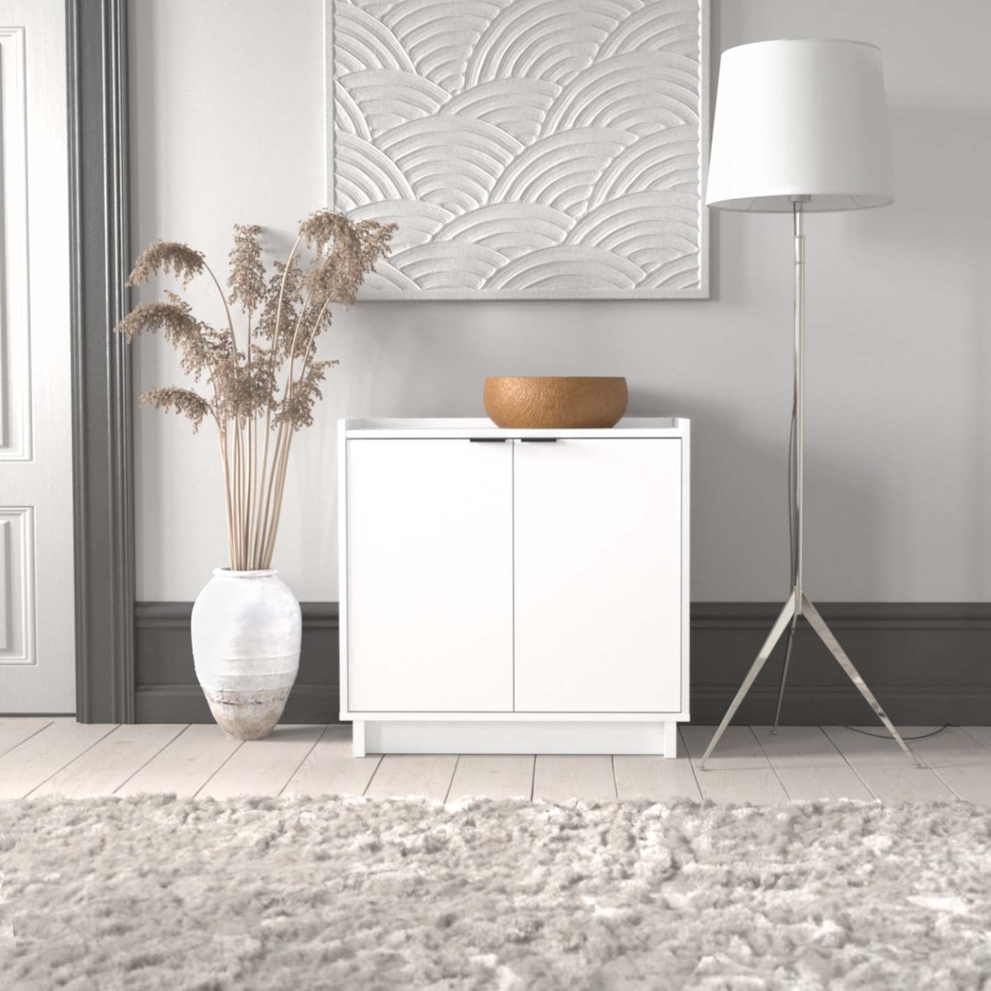 Buffet console Prepac Simply Modern 2 portes - Blanc|Console Simply Modern de Prepac à 2 portes - blanche