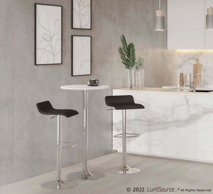 LumiSource Ale Black Fabric Contemporary Adjustable Height Barstool with Swivel - Set of 2|Tabouret pivotant contemporain Ale à hauteur réglable en tissu noir - ensemble de 2