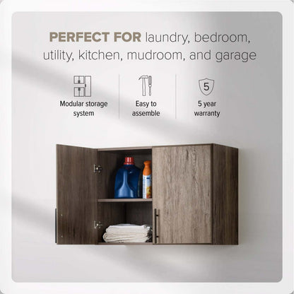 Armoire murale empilable Elite 32 - Drifted Grey|Armoire murale superposable Elite de 32 po - gris délavé