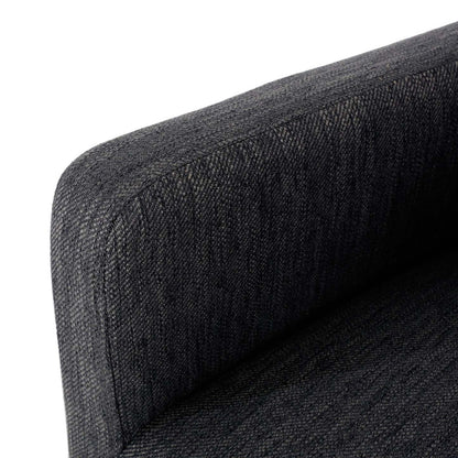 Lewis 26 Tabouret de Comptoir Hauteur d'Assise 66 cm avec Tissu Rembourré et Pieds en Bois Massif - Charbon