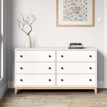 Prepac Nordik 6-Drawer Dresser - White Oak|Commode Nordik de Prepac à 6 tiroirs - chêne blanc