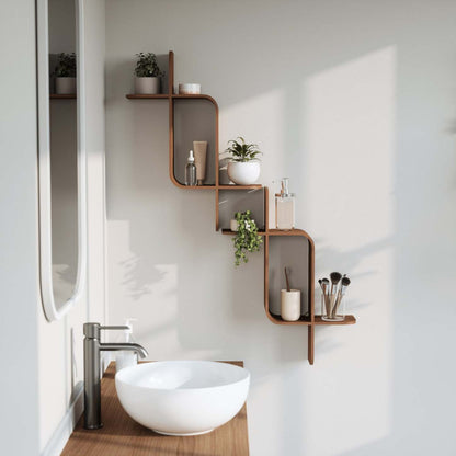 Umbra Modern Wood Montage Wall Shelf - Light Walnut|Tablette murale moderne Montage de Umbra en bois - noyer clair