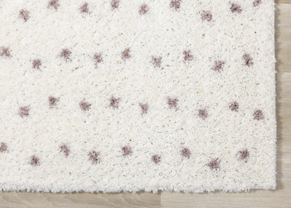 Carpette douce Taylor à motif de pois - 7 pi 10 po x 10 pi 6 po