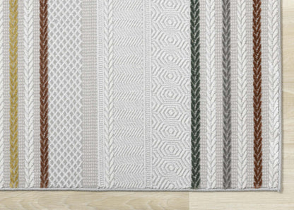 Tapis rayé multicolore London - 7'10 x 10'6|Carpette London à rayures multicolores - 7 pi 10 po x 10 pi 6 po