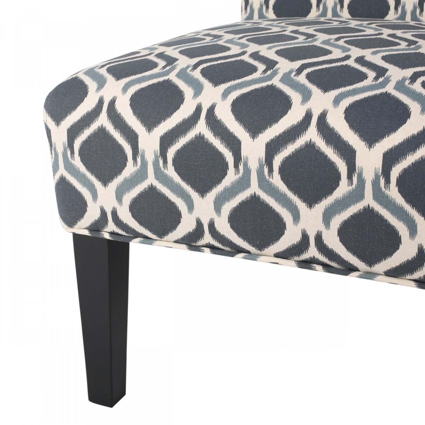 Oliver, ensemble de 2 chaises d'appoint en tissu d'apparence lin avec pieds en bois d'hévéa - Bleu | Lot De 2 Fauteuils D'appoint Oliver En Tissu aspect lin Avec Pieds En Bois D'hévéa - Bleu Et Multicolore