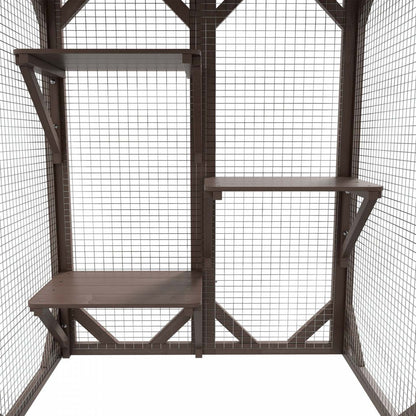 Pawhut Cage Pour Chat Intérieur Catio Enclos Extérieur Pour Chat Maison Pour Animaux Petits Enclos Pour Lapin, Chaton, |Pawhut Cage Pour Chat Maison D'extérieur En Bois Pour Chat Cage Intérieure Avec Toit En Asphalte, Pl