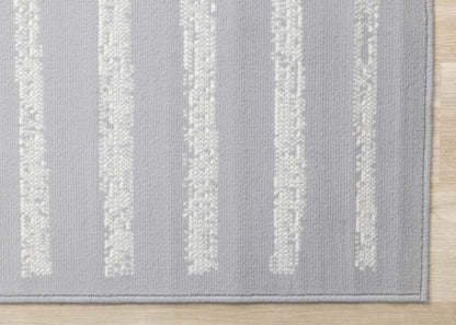 Tapis à rayures modernes Forte gris blanc - 5'3 x 7'5|Tapis Forte gris et blanc à rayures modernes - 5 pi 3 po x 7 pi 5 po