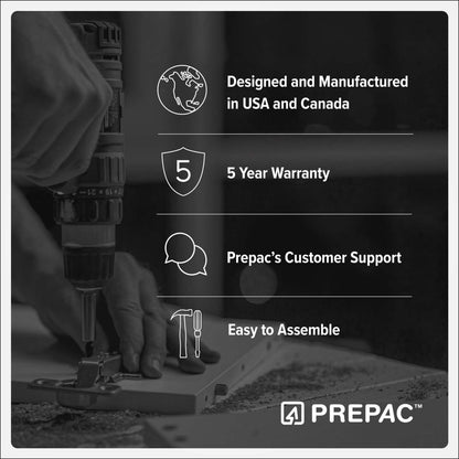 Armoire de rangement profonde Elite avec tablettes fixes et réglables - Noir|Armoire profonde de rangement Elite avec tablettes fixes et réglables - noire