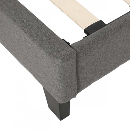 Cadre de lit plateforme Lucia capitonné avec coutures gaufrées, taille King, gris anthracite | Lucia Cadre de lit plateforme capitonné avec coutures gaufrées, taille King, gris anthracite