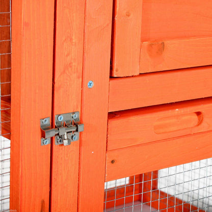 Pawhut 48" X 24 X 36 Deluxe Waterproof Rabbit Clapier En Bois Pour Lapin Cage Pour Petits Animaux Avec Ladd|Pawhut 121,9 X 61 X 91,4 Cm Clapier De Luxe représenté En Bois Pour Lapin Cage Pour Petits Animaux Avec