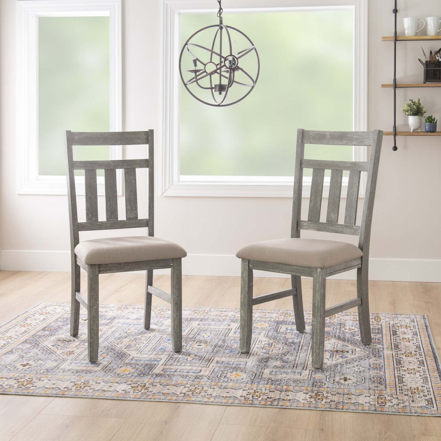 Turino Fabric Weathered Grey Dining Chair - Set of 2|Chaise de salle à manger Turino en tissu gris vieilli - ensemble de 2