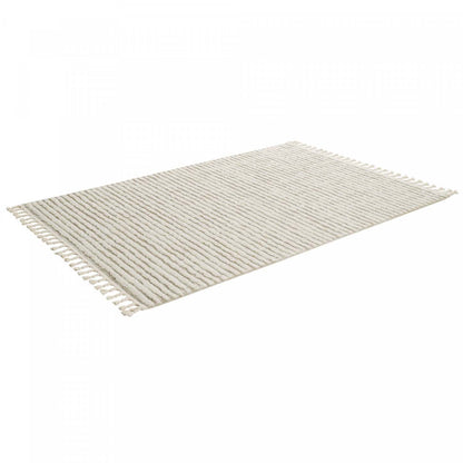 Quinto Beige Waves Shag Area Rug - 6'3 x 9'|Carpette à poil long Quinto beige à motif de vagues - 6 pi 3 po x 9 pi