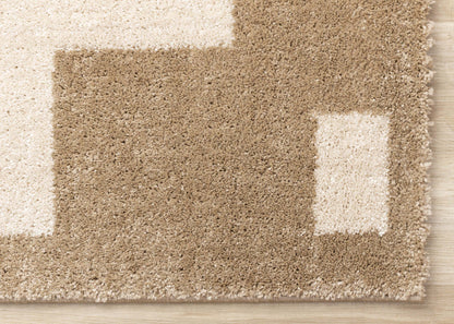 Tapis Hampton Cream Beige à formes géométriques - 7'10 x 10'10|Carpette Hampton crème et beige à motif géométrique - 7 pi 10 po x 10 pi 10 po