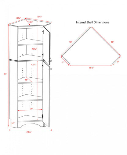 Elite Tall 2-Door Corner Storage Cabinet - Noir|Armoire de rangement haute en coin Elite à 2 portes - noire