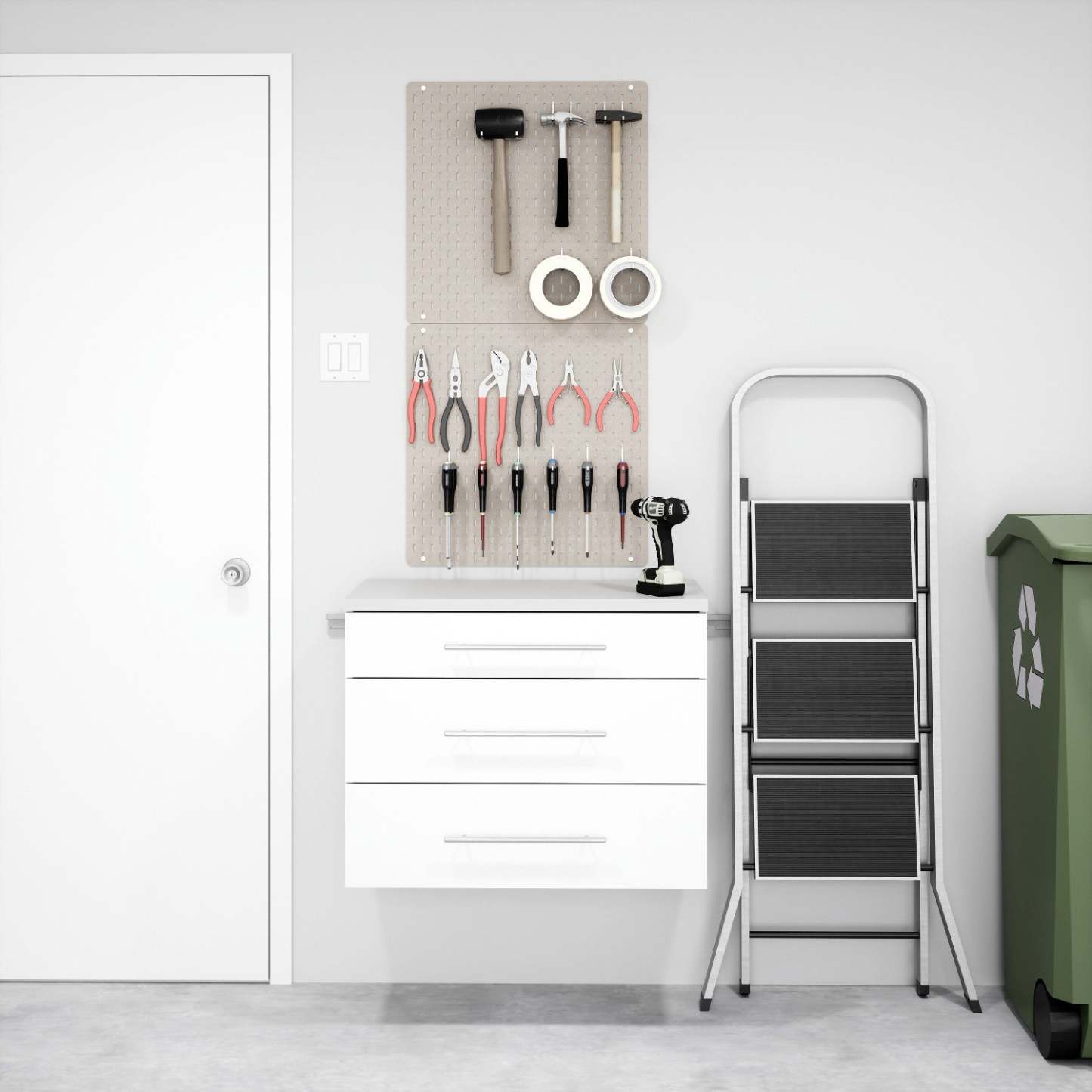 Hangups 3-Drawer Base Storage Cabinet - Blanc|Armoire de plancher HangUps à 3 tiroirs avec rangement - blanc