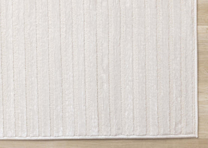 Leonardo White Grey Modern Lines Area Rug - 7'10 x 10'6|Carpette Leonardo blanche et grise à motif de rayures modernes - 7 pi 10 po x 10 pi 6 po