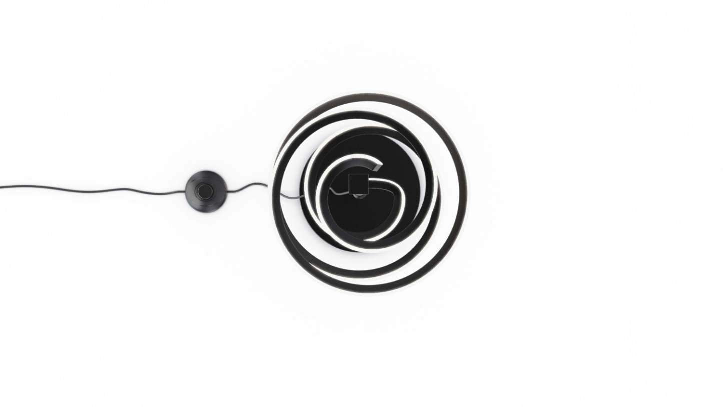 59 Matte Black Spiral LED Lampadaire |Lampe à pied en spirale à DEL de 59 po noir mat