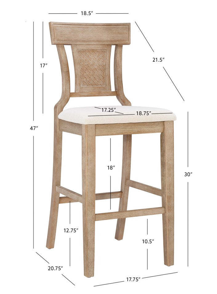 Tabouret de bar en tissu Rylan - Naturel|Tabouret de bar Rylan en tissu - naturel