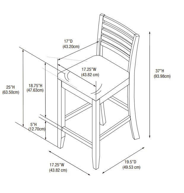 Torino Faux Leather Ladder Back Counter-Height Tabouret - Merlot|Tabouret Torino de hauteur comptoir en similicuir avec dossier en échelle - merlot