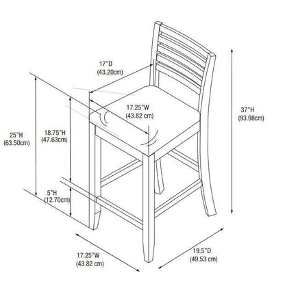 Torino Faux Leather Ladder Back Counter-Height Tabouret - Merlot|Tabouret Torino de hauteur comptoir en similicuir avec dossier en échelle - merlot