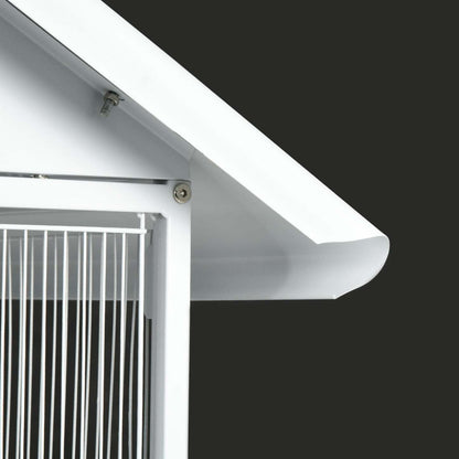 Pawhut Mangeoire Cage A Oiseaux En Metal Forge Avec Support Roulant Perchoirs Contenants Alimentaire Roues 67 H