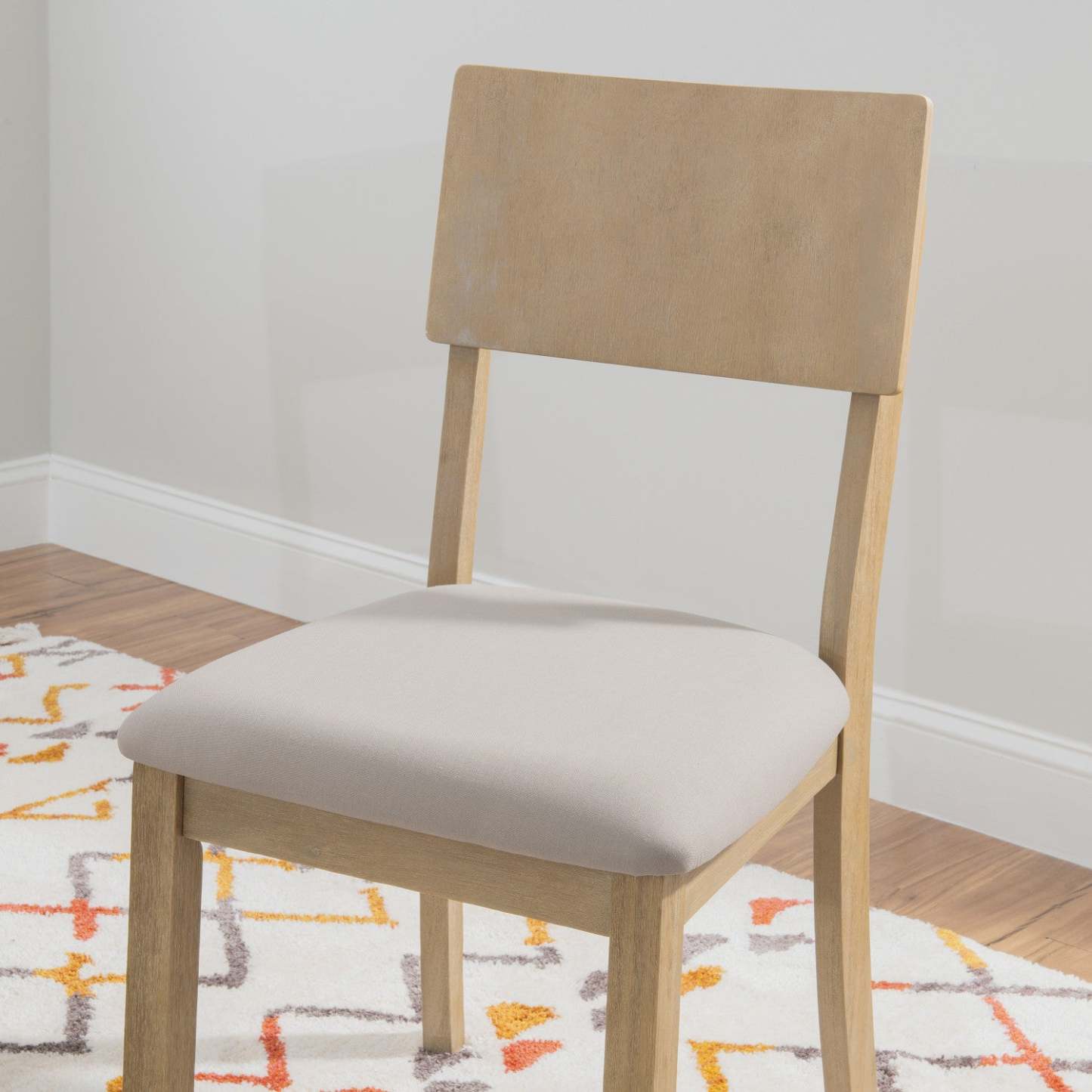 Chaise de salle à manger en tissu d'apparence lin gris Jorissen - Ensemble de 2|Chaise de salle à manger Jorissen en tissu d'apparence lin gris - ensemble de 2