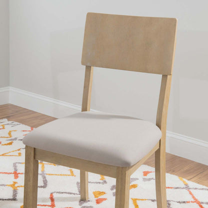 Chaise de salle à manger en tissu d'apparence lin gris Jorissen - Ensemble de 2|Chaise de salle à manger Jorissen en tissu d'apparence lin gris - ensemble de 2