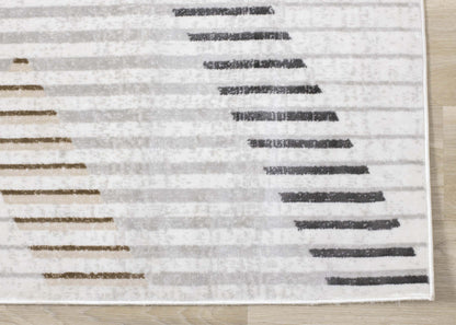 Tapis à motifs de lignes de tressage multicolore lavable à la machine - 7 pi 10 po x 10 pi 6 po