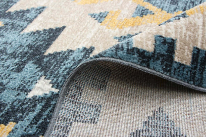 Mosaic Taupe/Blue Machine Washable Area Rug - 5'0 x 7'0|Carpette Mosaic taupe et bleue lavable à la machine - 5'0 x 7'0|D86F5B5Y