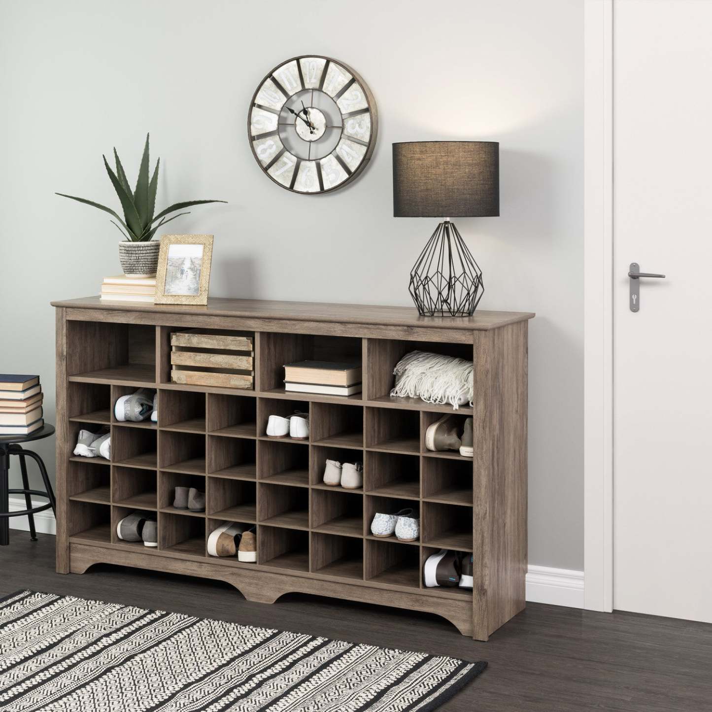 Shoe Cubby Console - Drifted Grey|Console à compartiments pour chaussures - gris délavé