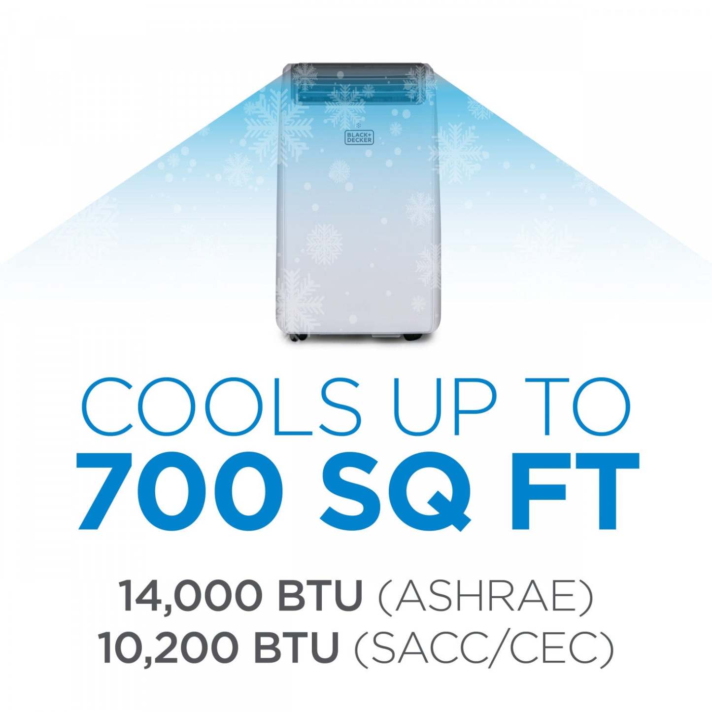 Climatiseur portatif intelligent Black+Decker de 14 000 BTU avec chauffage - BPACT14HWT
