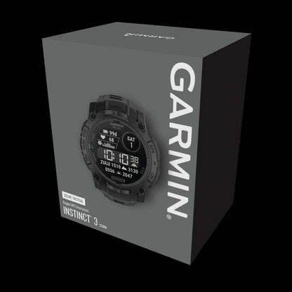 Garmin Instinct 3 50mm - Solaire Tactique, Noir, Gps, Lampe de Poche Led, Mil-std-810, Batterie Illimitée