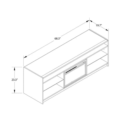 Ameriwood Home Luna Electric Fireplace TV Stand for TVs up to 75 po - Chêne noir|Meuble pour téléviseur Luna d'Ameriwood Home avec foyer électrique pour téléviseurs jusqu'à 75 po - chêne noir