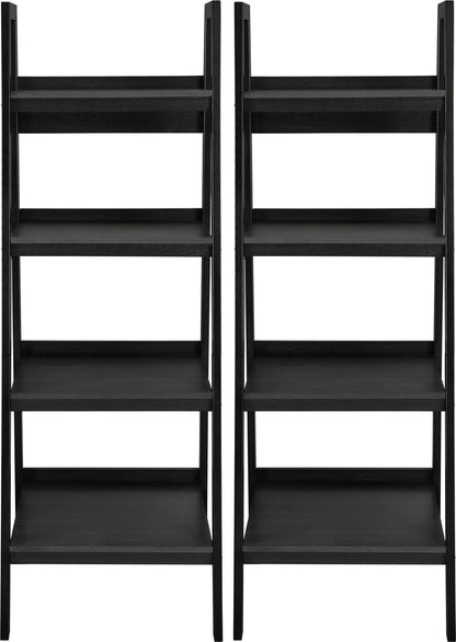 Ameriwood Home Lawrence Tall 2-piece 4-Shelf Ladder Bookcase - Black|Grande bibliothèque de style échelle Lawrence d'Ameriwood Home 2 pièces à 4 tablettes - noire
