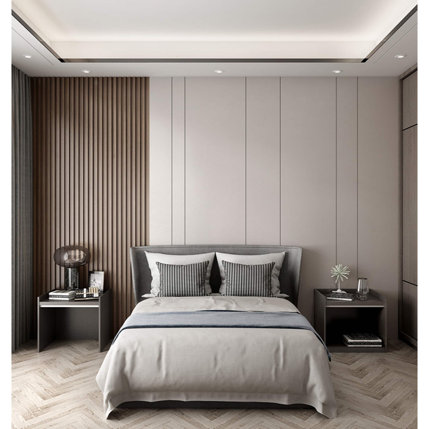 Panneau de revêtement mural en bois massif 93 po x 6 po x 0,8 po - 3 pièces + 1 pièce de finition