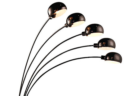 Lampadaire 88 Antiqued-Bronze 5-Light Peacock Arc|Lampe à pied arquée de style paon de 88 po bronze antique à 5 ampoules