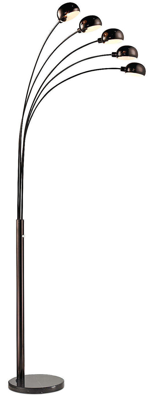 Lampadaire 88 Antiqued-Bronze 5-Light Peacock Arc|Lampe à pied arquée de style paon de 88 po bronze antique à 5 ampoules