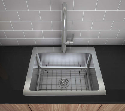 Ancona Valencia Series 25 Compact Dual Mount Kitchen Sink - AN-3340|Évier de cuisine compact sous plan ou en surface Ancona de série Valencia de 25 po - AN-3340|D77GI08B