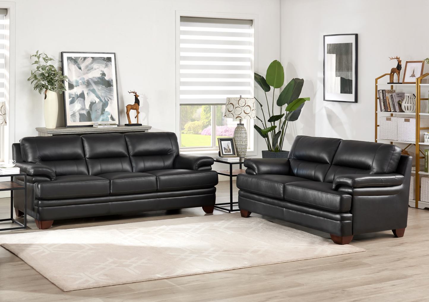 Sofa Luxor de Hydeline en cuir - noir