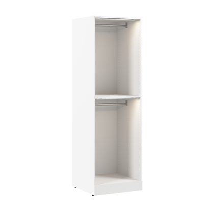 Bestar Florence 25 Système de garde-robe modulaire à 2 espaces pour suspendre avec éclairage à DEL - blanc