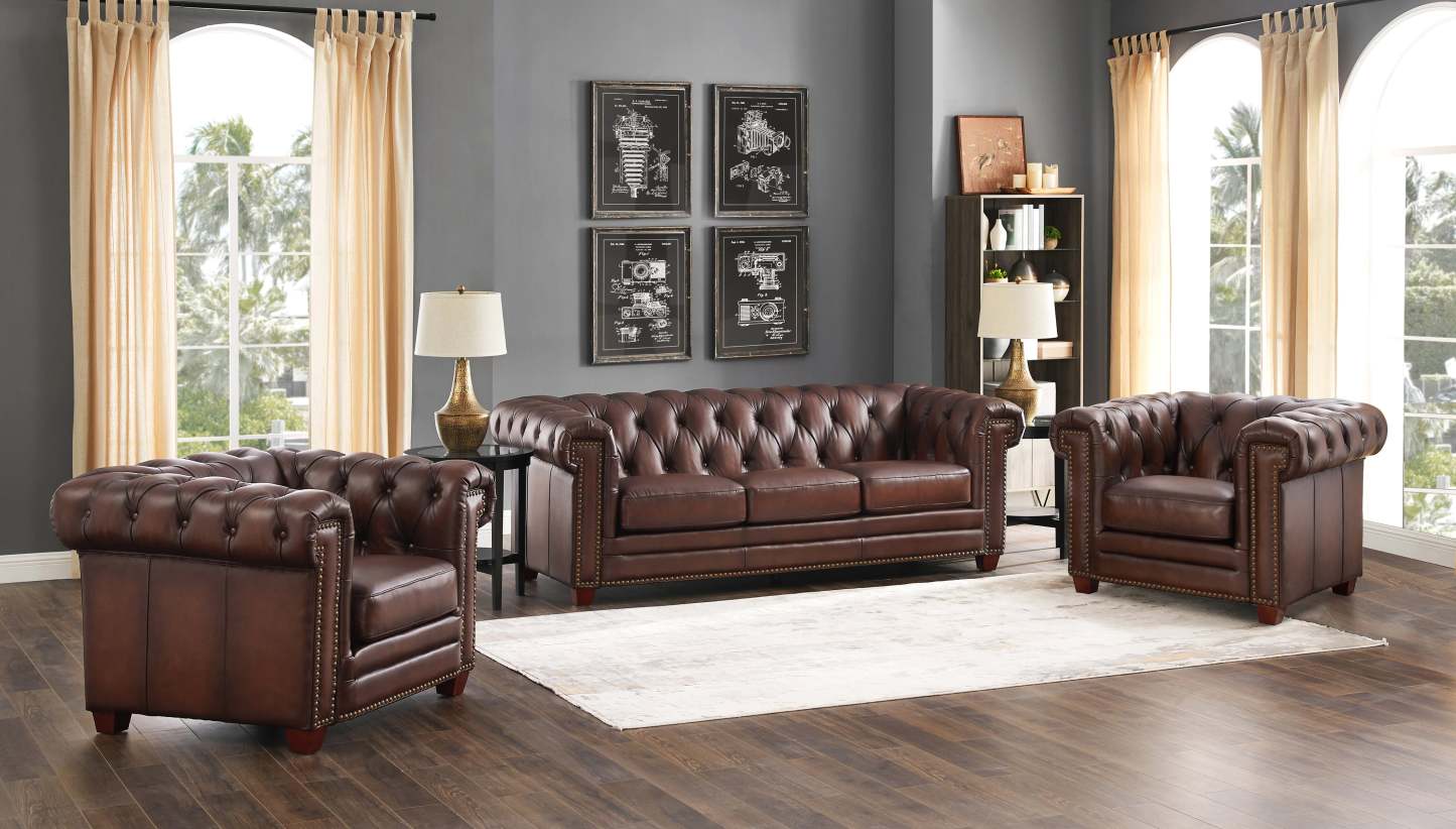 Canapé Standwood de Hydeline en cuir - brun