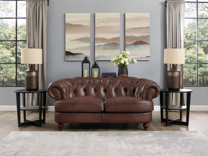 Causeuse Brixton de Hydeline en cuir - marron