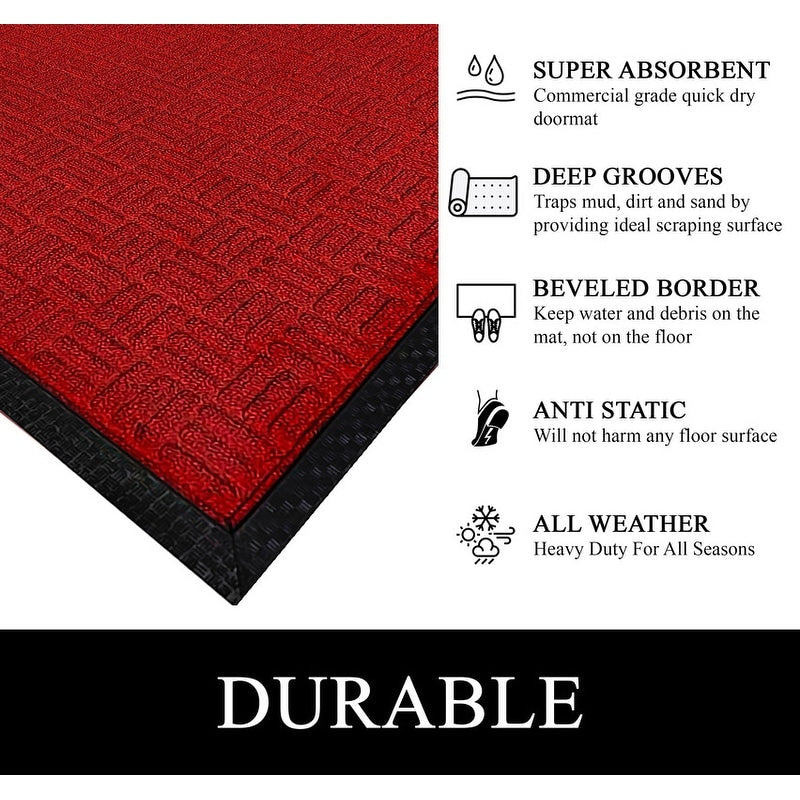 Tapis de porte A1HC neuf, durable et polyvalent, en caoutchouc polypropylène, pour usage intérieur et extérieur, toutes saisons.
