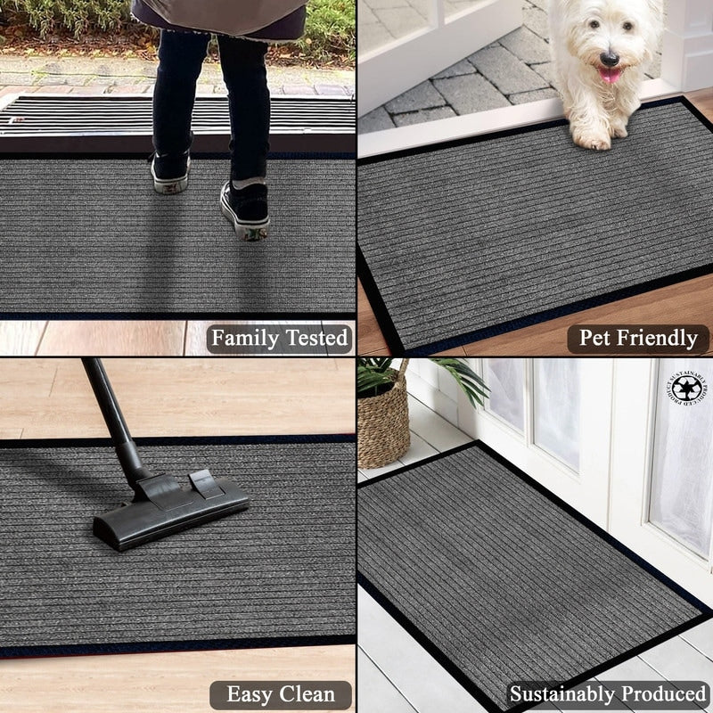 Tapis de porte A1HC neuf, durable et polyvalent, en caoutchouc polypropylène, pour usage intérieur et extérieur, toutes saisons.